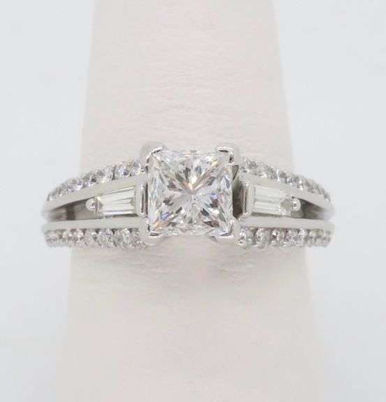 Custom 1.43CTW Princess Cut Diamond Engagement Ring