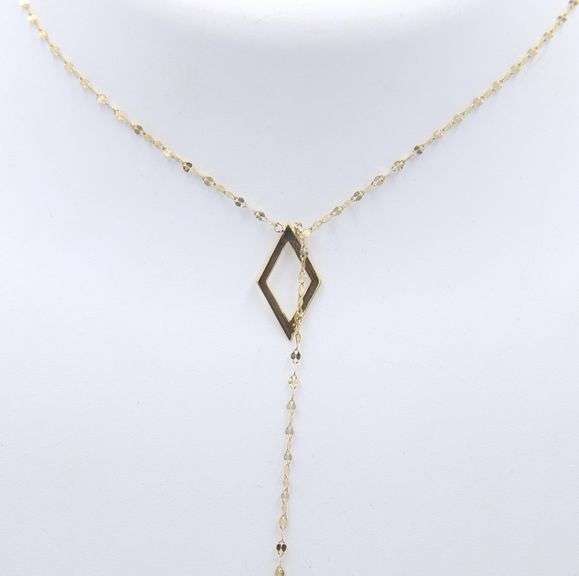 Gorgeous Yellow Gold Lana Petite Kite Tassle Necklace