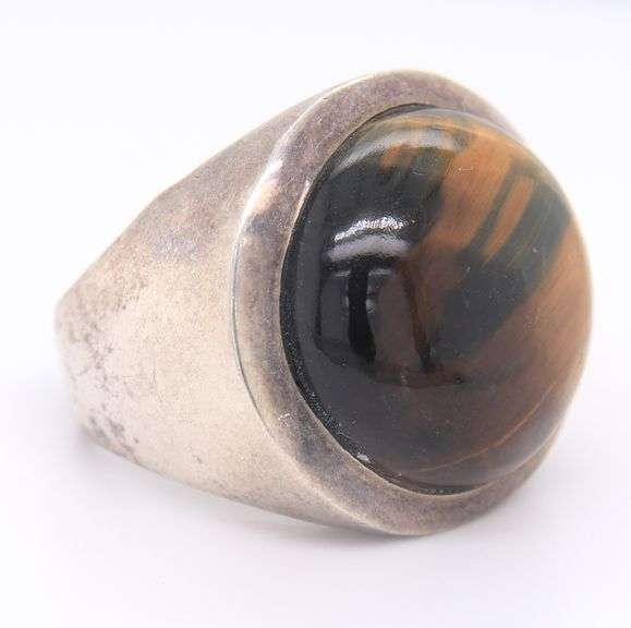Vintage 925 Sterling Silver Tiger Eye Ring