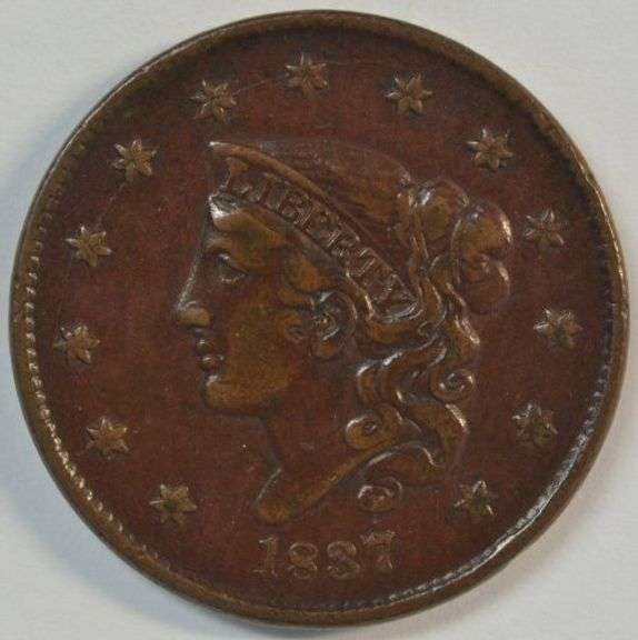 Sharp XF 1837 Coronet Head Large Cent. Chestnut brown