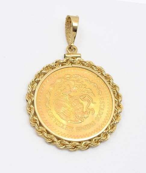 Beautiful 1981 Mexcian 1/2 Oz. Gold Coin Pendant