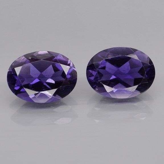 Excellent 2.12ct blue violet hue Iolite pair