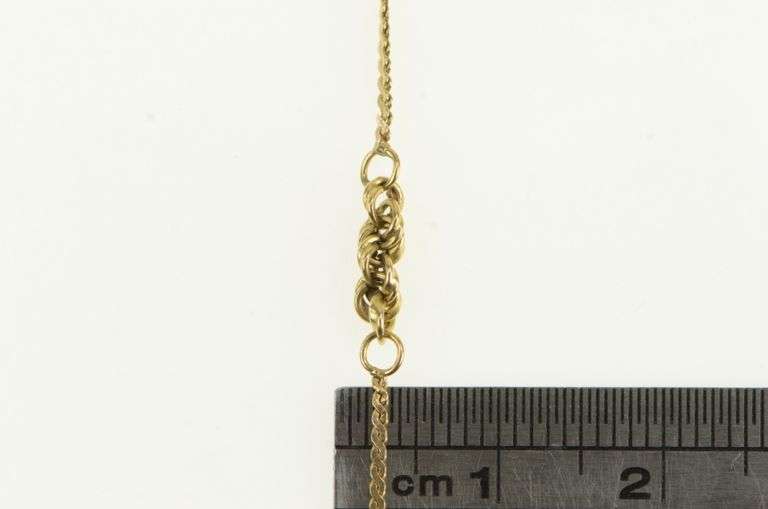14K Yellow Gold Serpentine Rope Knot Chain Vintage Charm/Pendant