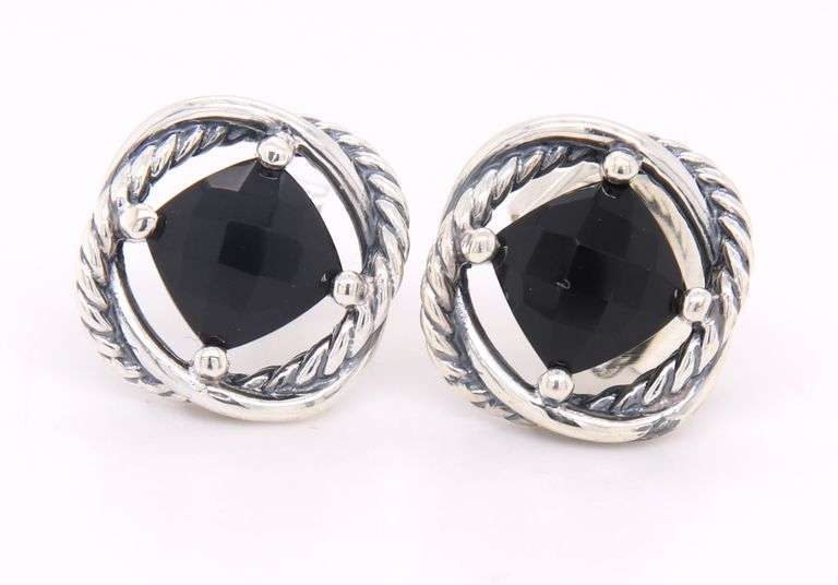 David Yurman Black Onyx Infinity Earrings