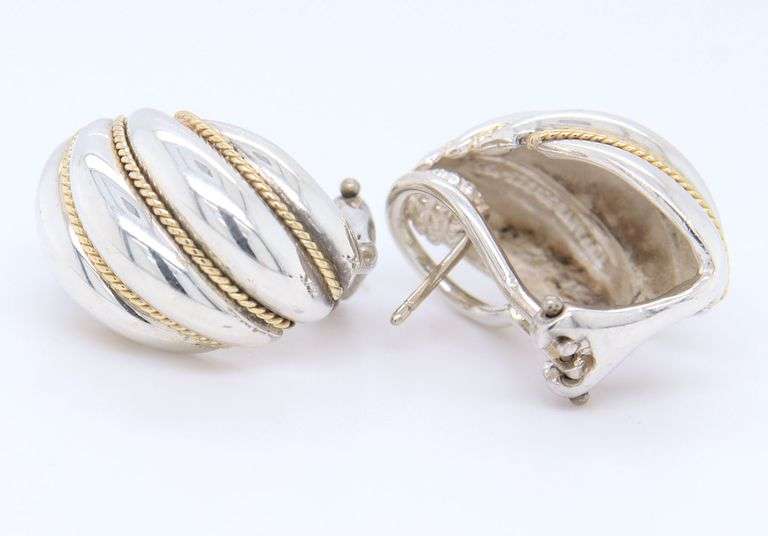 Tiffany & Co 2 Tone Shrimp Earrings