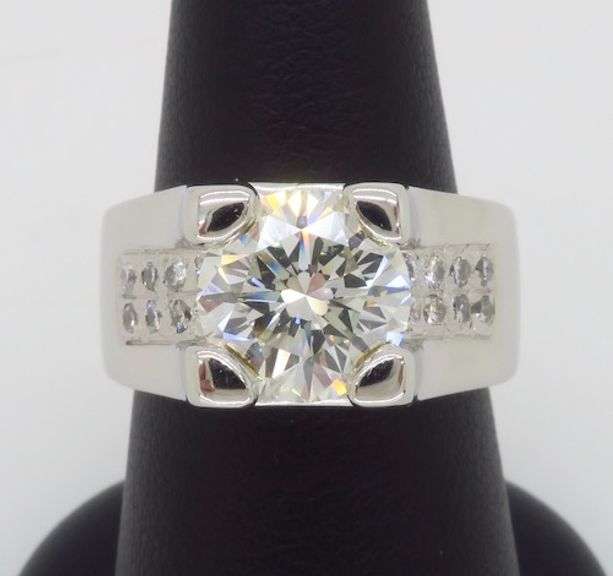 Custom Platinum Certified 3.36CTW Diamond Ring