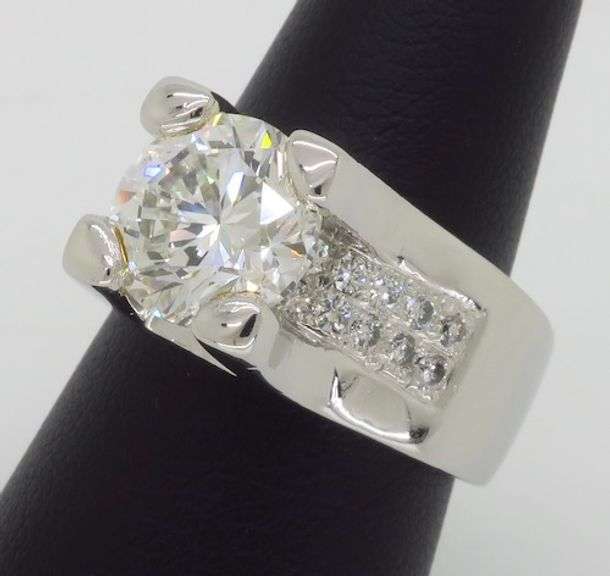 Custom Platinum Certified 3.36CTW Diamond Ring