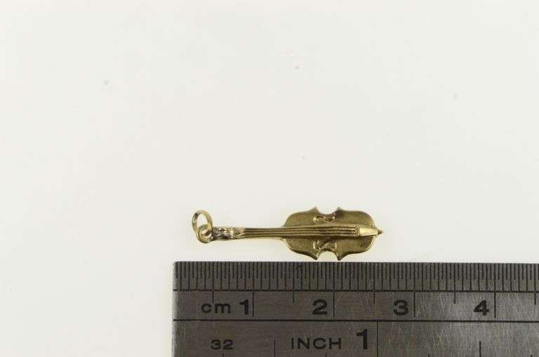 14K Yellow Gold Violin String Music Instrument Vintage Charm/Pendant