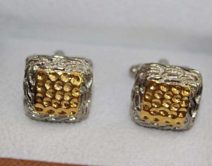 Handsome Pair Jeweled Style Cufflinks By Carelli