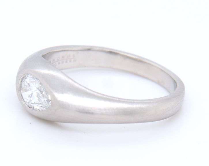 Majestic Platinum Pear Shaped Diamond Stacking Ring