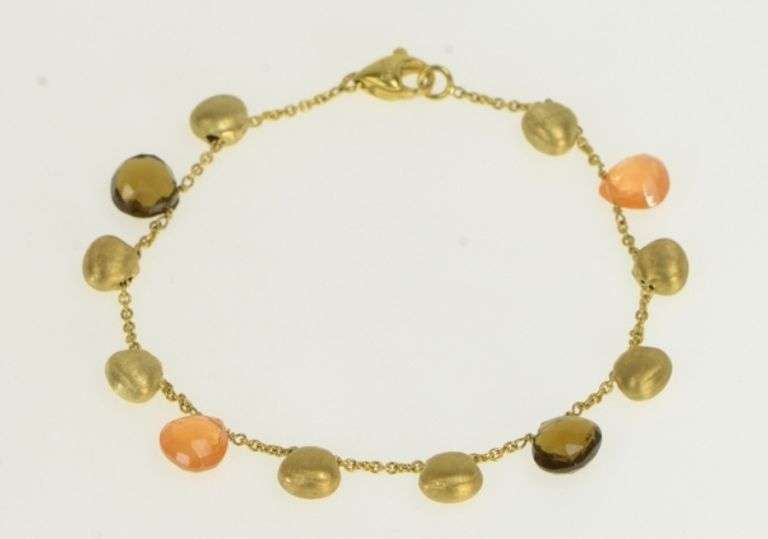 18K Yellow Gold Marco Bicego Tear Drop Quartz Citrine Bracelet