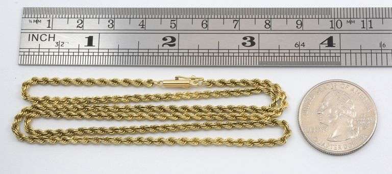 Traditional 14k 2.5 MM Rope Necklace
