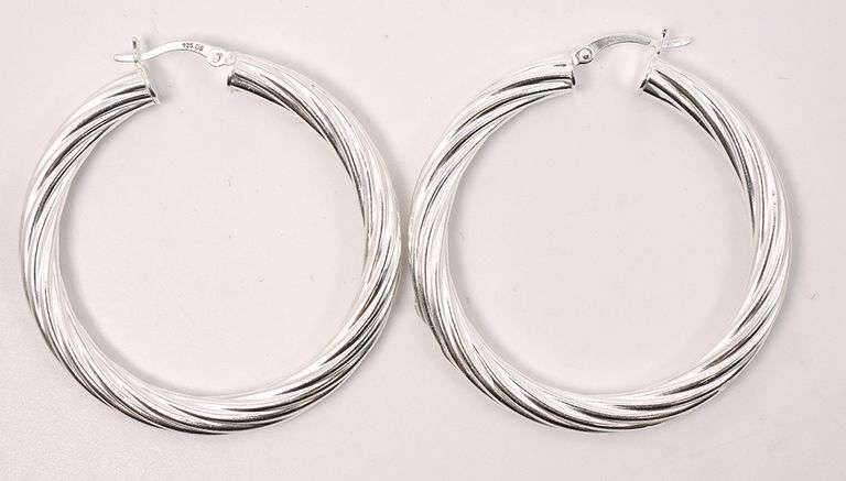 Hoop Earrings In Sterling Silver