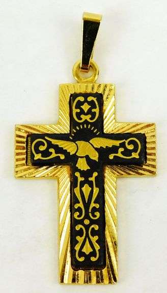 Vintage Damascene Bracelet & Cross