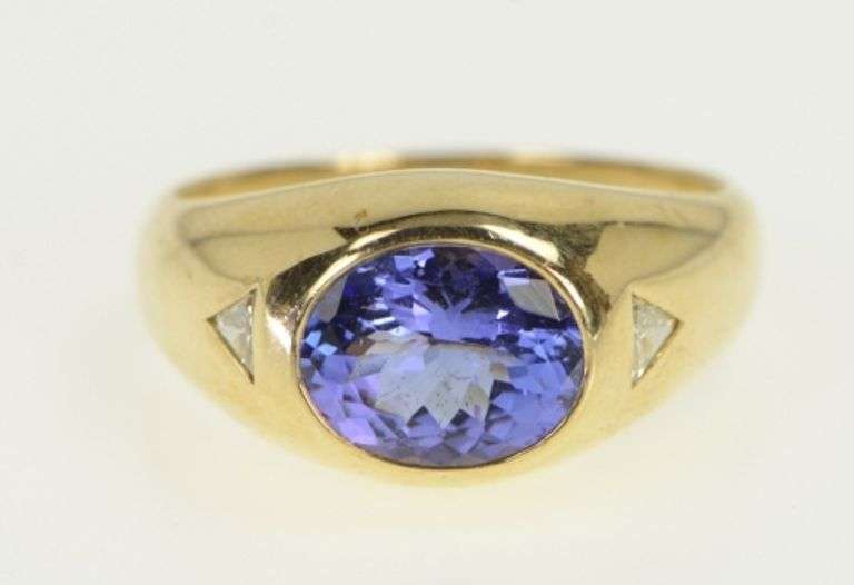 14K Yellow Gold 1.40 Ctw Ben Kho Tanzanite Diamond Ring