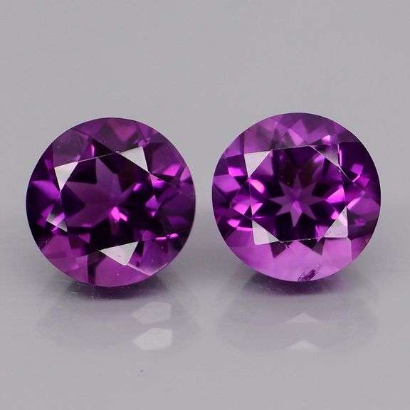 Glittering 5.35ct 9mm violet Amethyst pair