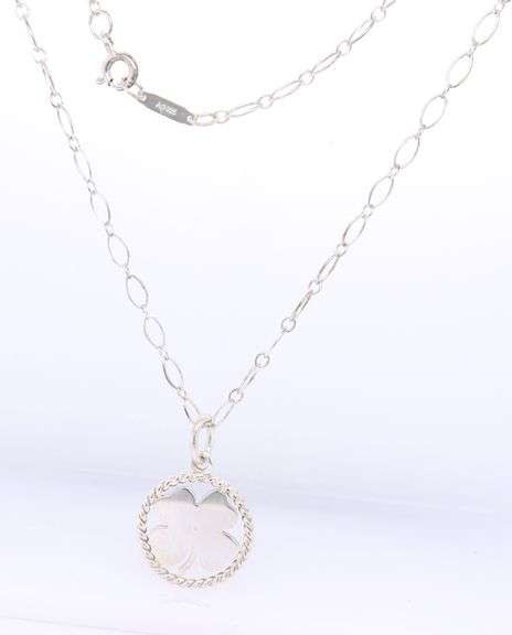 Tiffany & Co Clover Pendant on 18 inches chain Necklace