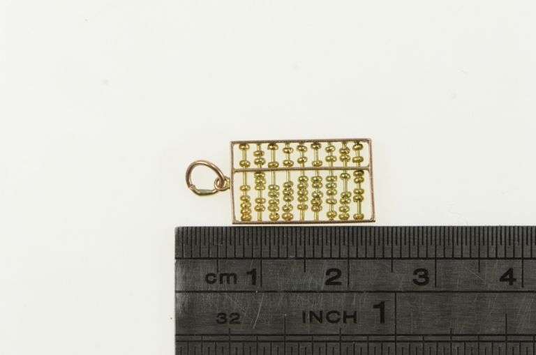 14K Yellow Gold 3D Articulated Abacus Ancient Calculator Charm/Pendant