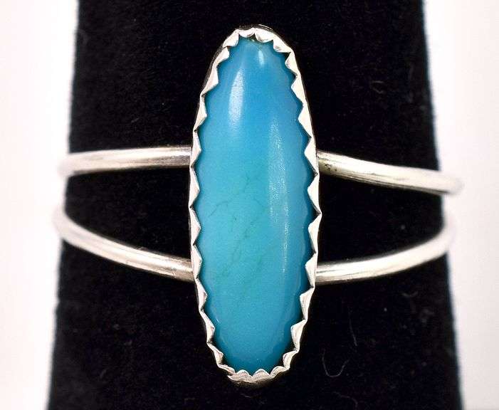 Blue Gemstone Ring In Sterling Silver