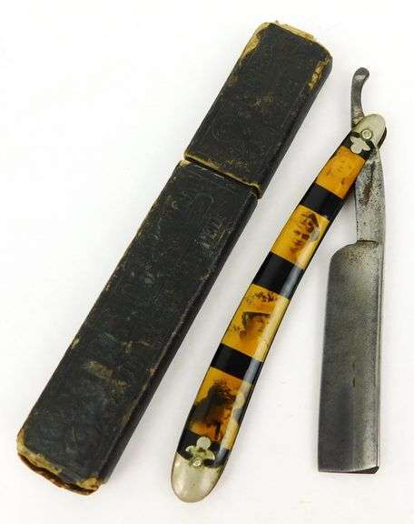 Rare 1879 Portrait Straight Edge Razor with Box