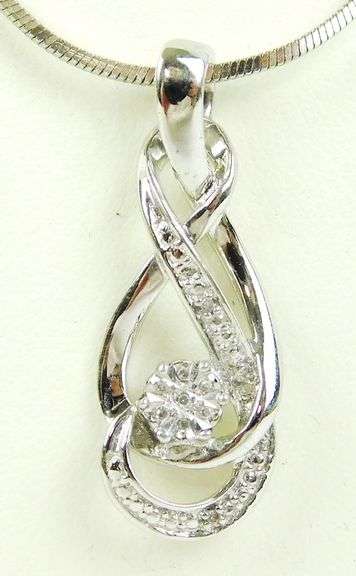 Sterling Diamond Pendant & Chain