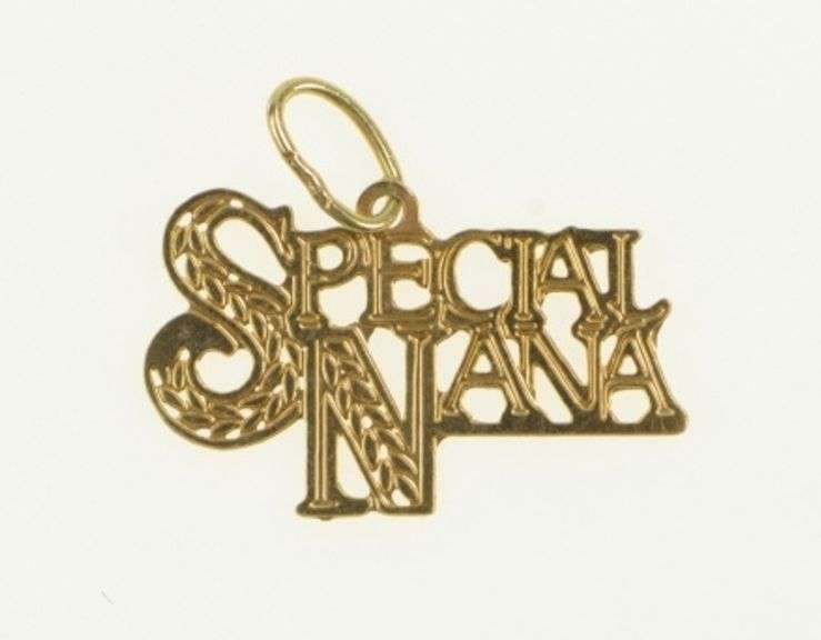 14K Yellow Gold Special Nana Word Cut Out Mother's Day Charm/Pendant