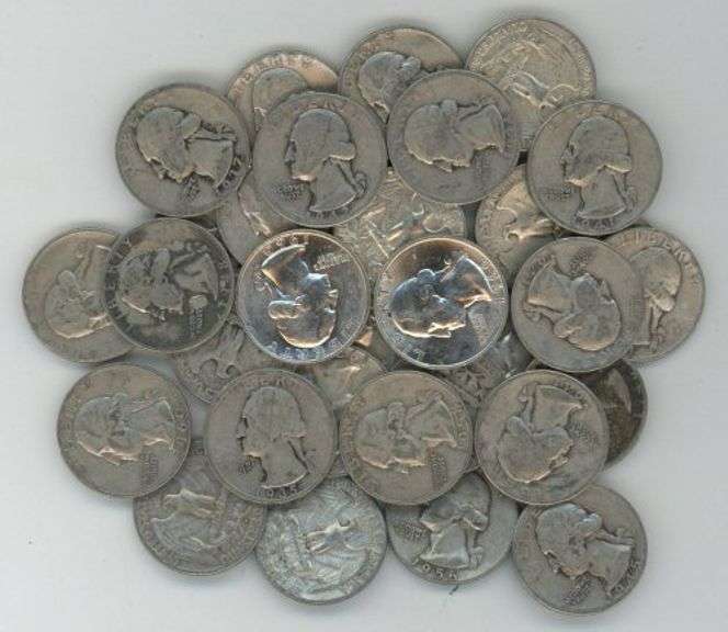 32 Assorted 90% Silver Washington Quarters