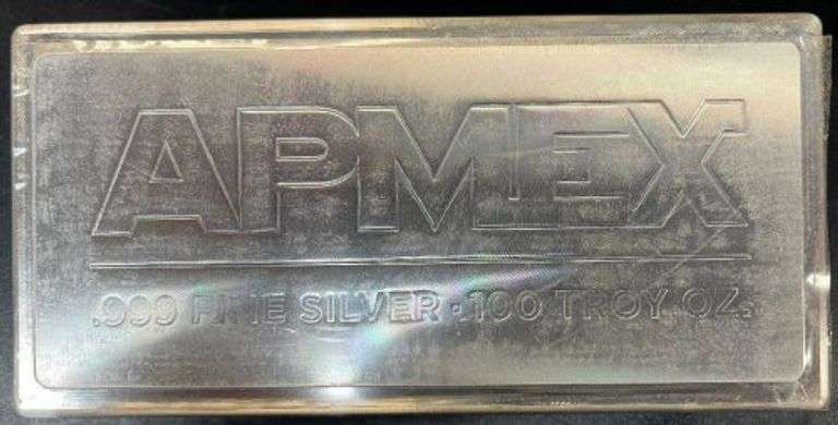 Superb APMEX pure .999 Silver 100 oz bar in box with serial number