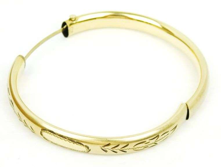 Vintage Gold Filled Hinged Bangle Bracelet