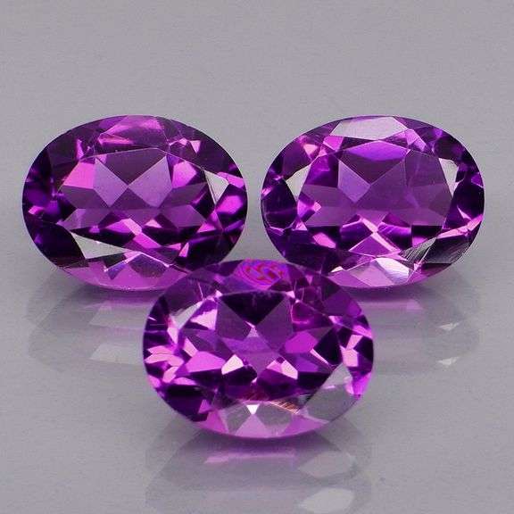 Glittering 5.19ct 9x7mm real Bolivian Amethyst set