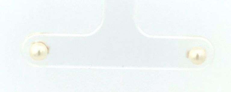 14K Yellow Gold 4.2mm Vintage Pearl Simple Stud Earrings