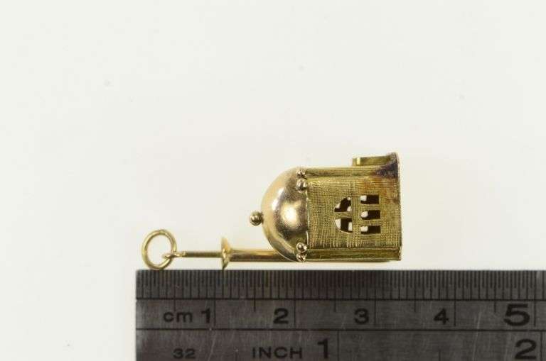 14K Yellow Gold 3D Artisanal Turkish Mosque Building Charm/Pendant