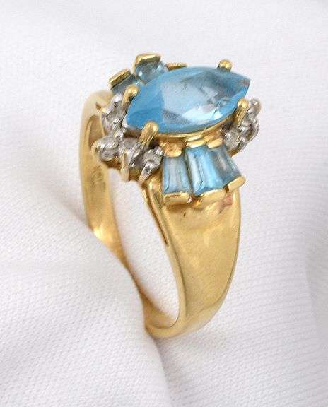 Nicely Designed Blue Topaz Ring