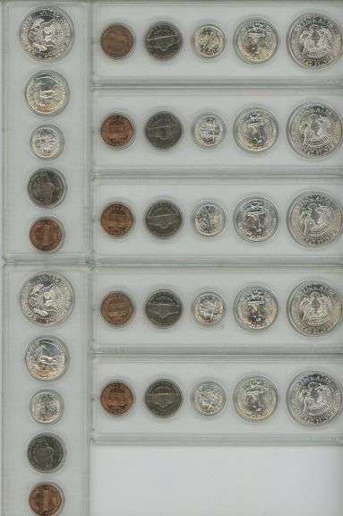 Lot of 7 Uncirculated 1964 silver 5-piece 'P' Mint Year Sets