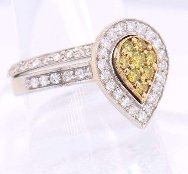 Incredible White Gold Fancy Yellow Diamond Wedding Set