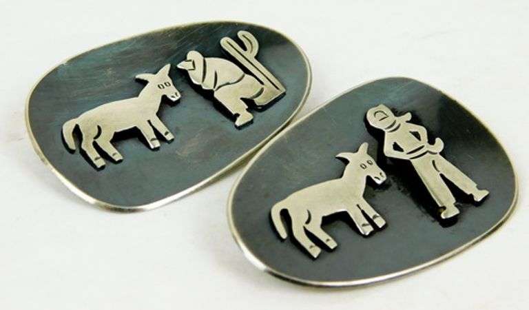 3 Signed Vintage Sterling Taxco Pins