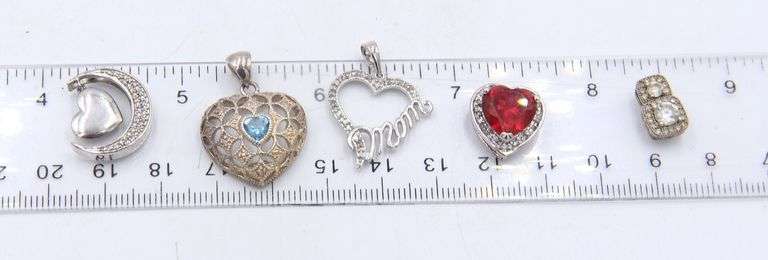 Group Lot of Vintage 925 Sterling Silver Pendants
