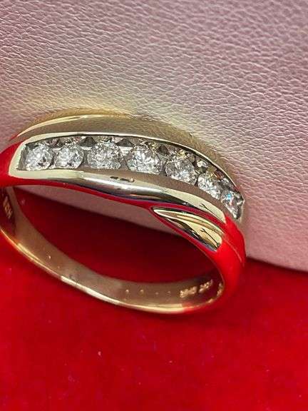 CERTIFIED BRAND NEW 14K GOLD AND DIAMOND MENS BAND