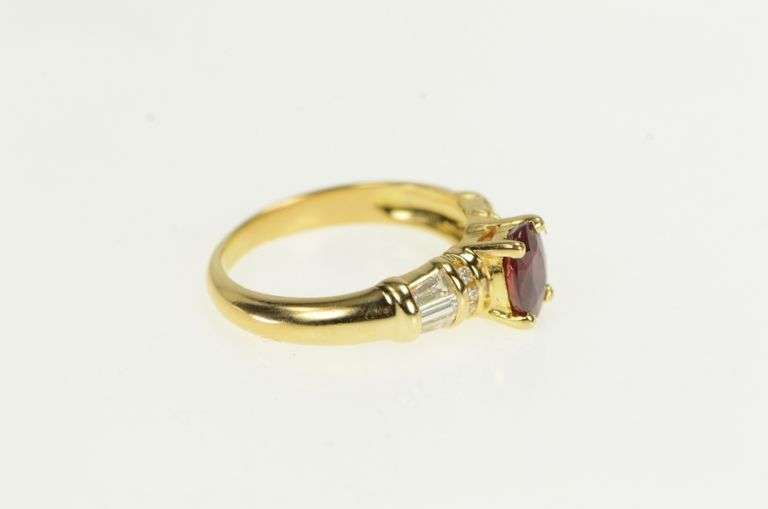 18K Yellow Gold Ctw Natural Ruby Diamond Engagement Ring