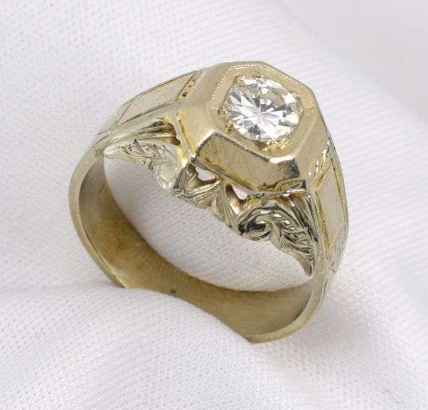 Vintage Man's White Gold 1/2 Ct. Diamond Ring