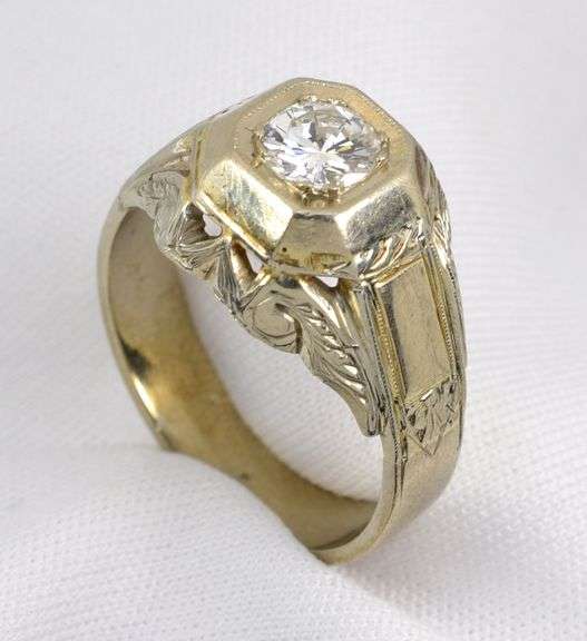 Vintage Man's White Gold 1/2 Ct. Diamond Ring