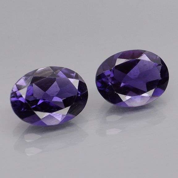 Excellent 2.12ct blue violet hue Iolite pair