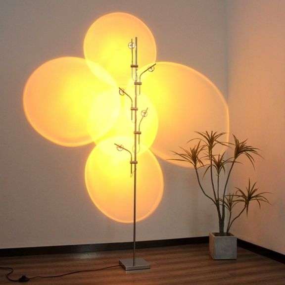 5-Head Projection Floor Lamp: Multi-Level Lighting