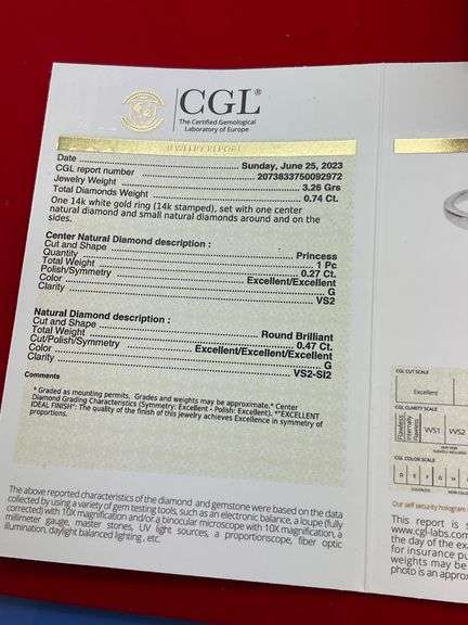 CERTIFIED 14K WHITE GOLD AND DIAMOND RING