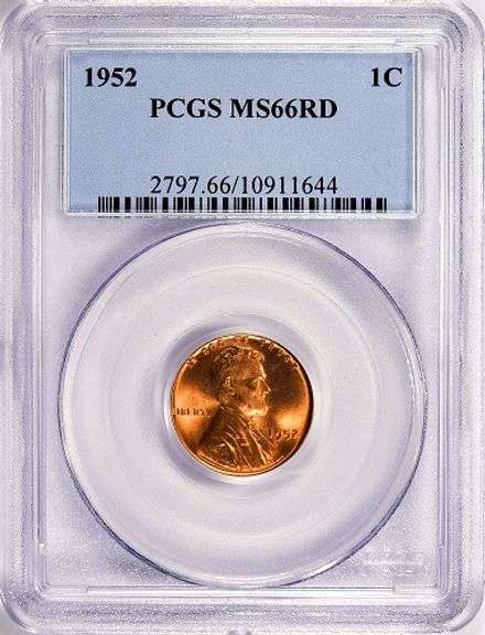 Superb Gem BU 1952 Philadelphia Minted Lincoln Cent PCGS MS 66 Red!