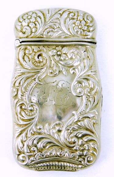 Antique Sterling Repousse Match Safe