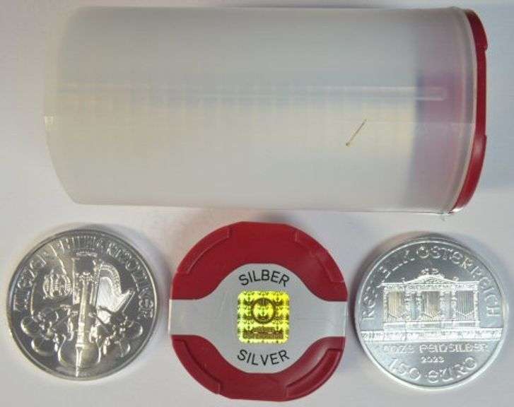 Pristine Superb Gem BU Roll of 20 2023 Austria Philharmonic 1 Troy Oz Silver coins