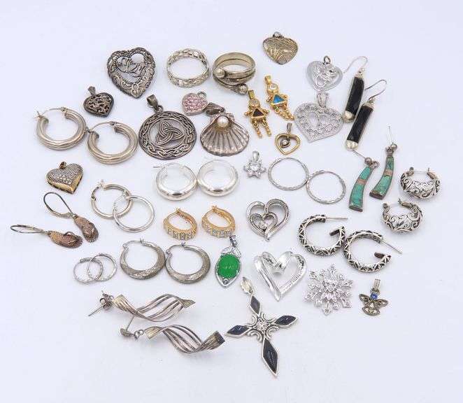 Vintage 925 Sterling Silver Group Lot of Misc Jewelry