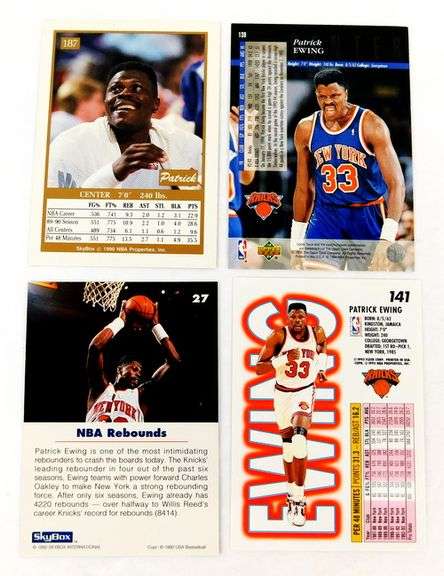 4 Patrick Ewing Basketball Cards