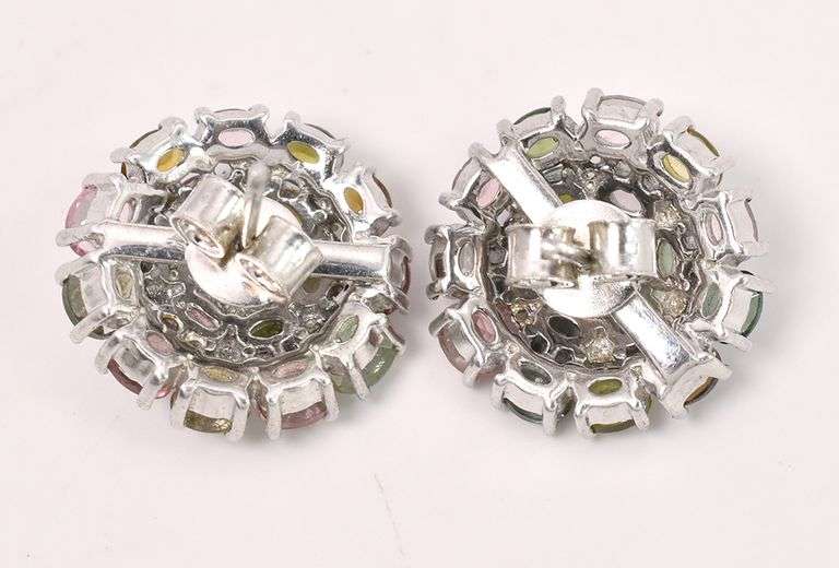 Opulent 6.45CTW Tourmaline & 0.28CTW Diamond Earrings in Sterling Silver